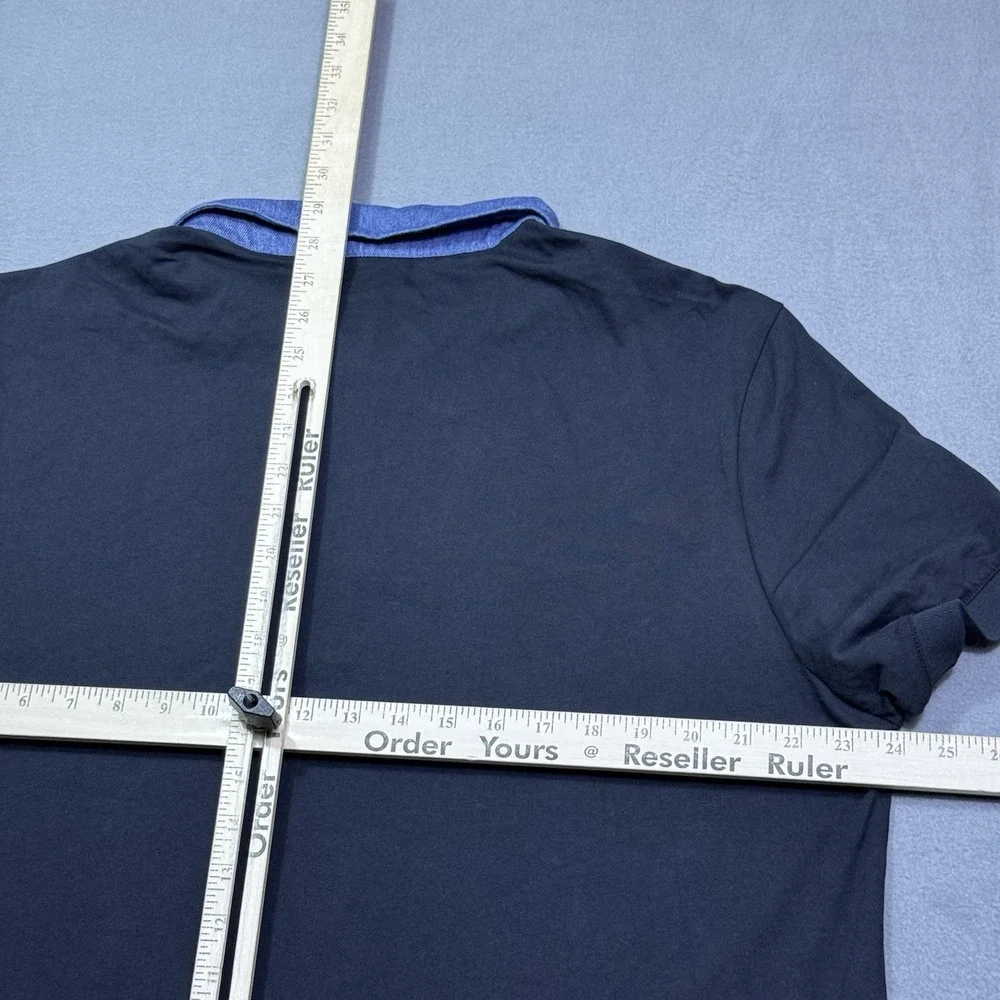 True Religion Polo Shirt Mens L Denim Jersey Big Logo Streetwear Normcore NEW